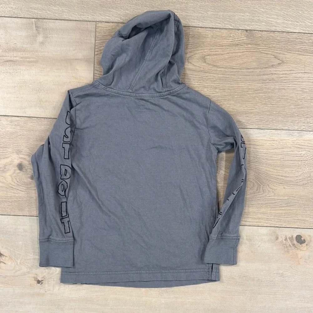 Nike Gray Tshirt Hoodie with Neon Yellow Logo Swoosh Youth Boys